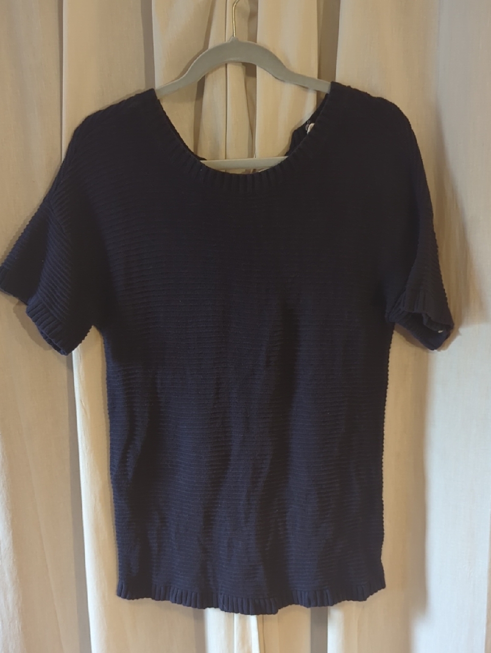 GAP Navy Ribbed Short Sleeve Top